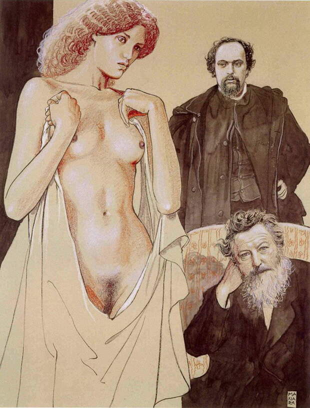 Художники и их музы: картины Milo Manara