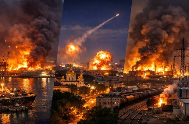ВС РФ нанесли массированный удар по объектам ВСУ в Одессе, Киеве и Харькове