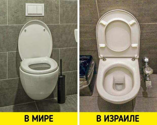 Многие унитазы в Израиле снабжены ножной педалью для смыва