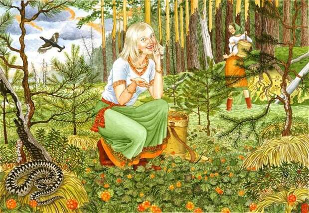 Женский образ в иллюстрациях Николая Фомина женщины, картины, природа, художник