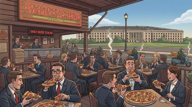 В районе Пентагона наблюдается повышенный спрос на пиццу в ресторанах