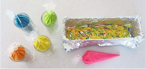 Рецепт разноцветного пирога