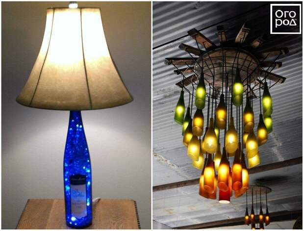 Светильник из винной бутылки