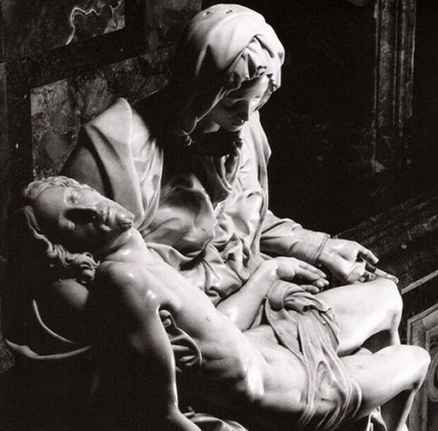 Микеланджело. Пьета "Оплакивание Христа", 1499 г. история, ретро, фото
