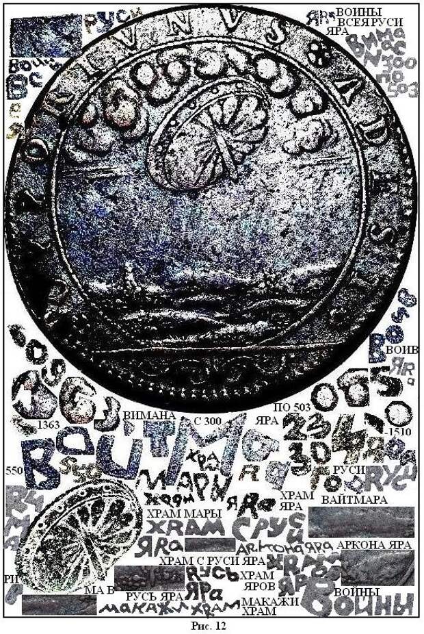 Наглядный пример нанесения рунических записей на монете 16 века.                                              Изображение взято из открытых источников.