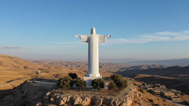 РИА Новости: в Ливане на границе с Сирией установили 26-метрового Христа