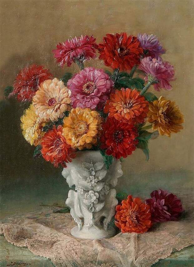 Художник Julien Stappers (1875 – 1960). Великолепие цветов