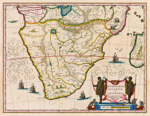 Карта, относящая к Мономотапе всю Южную Африку, 1635