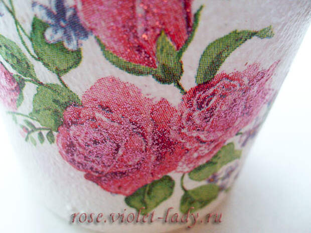 Мастер класс: декупаж ваза с розами