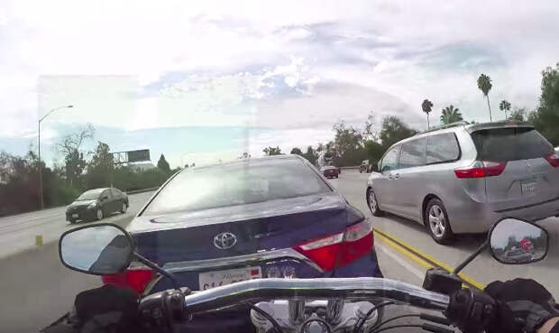 Fast Motorcyclist Gets Cut Off On LA Freeway, Captures Insane Footage On Helmet Cam