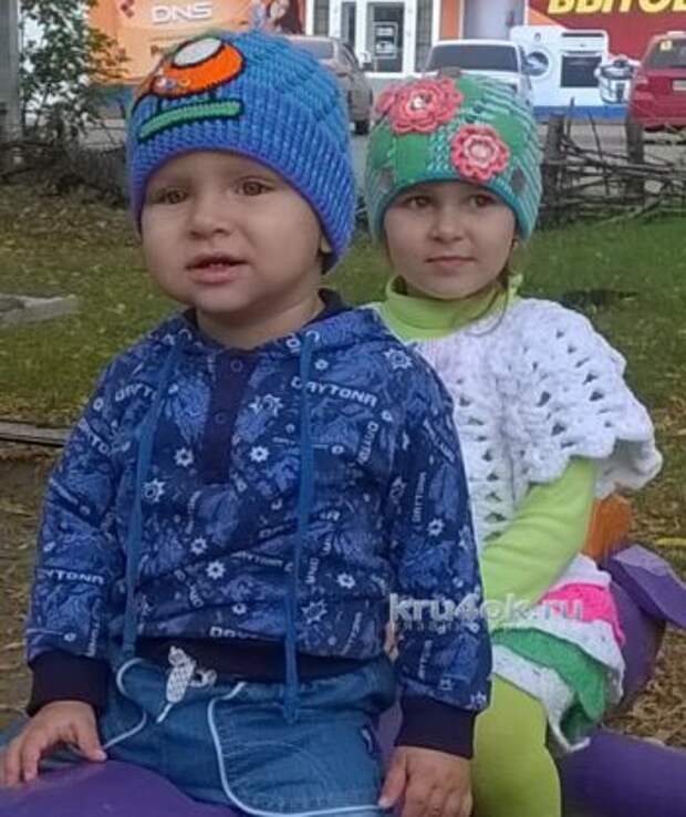 Вязание крючком децких шапочек