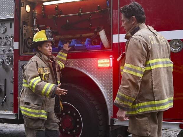 Stephanie Arcila as Gabriela Perez and Michael Trucco as Luke Leone