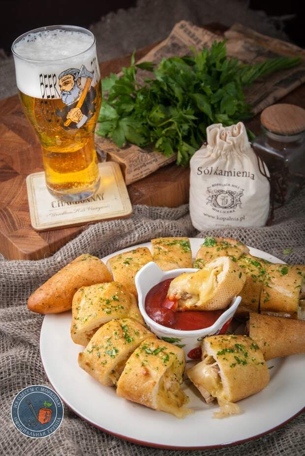 Багет с курицей, сыром и чесночным маслом кулинария, рецепт, длиннопост, еда, из Одессы с морковью, закуска, багет, пятничный тег моё
