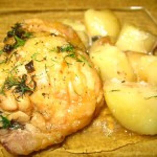 Курица с картофелем, запеченные в духовке