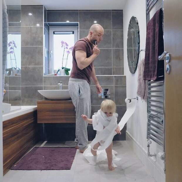 Папа и ребенок, один на один
