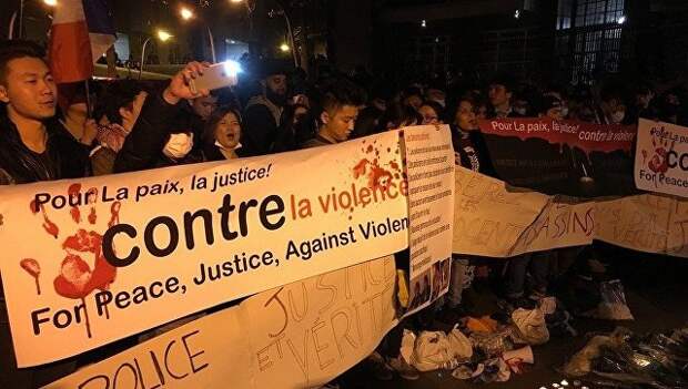 Акция протеста против убийства французскими полицейскими китайца в Париже. Архивное фото
