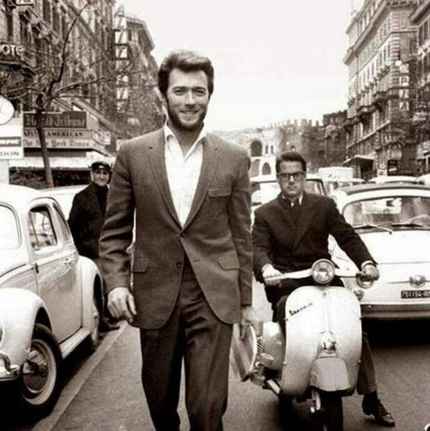 Актер Клинт Иствуд в Риме, 1960-е Актер Клинт Иствуд в Риме, 1960-е