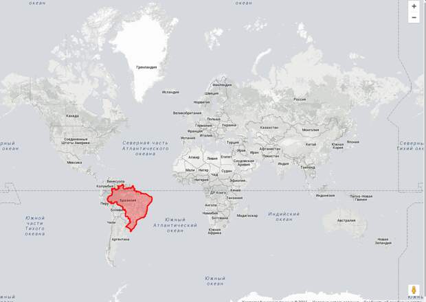 А что же с Бразилией? Размеры, картография, карты, проекция, страны