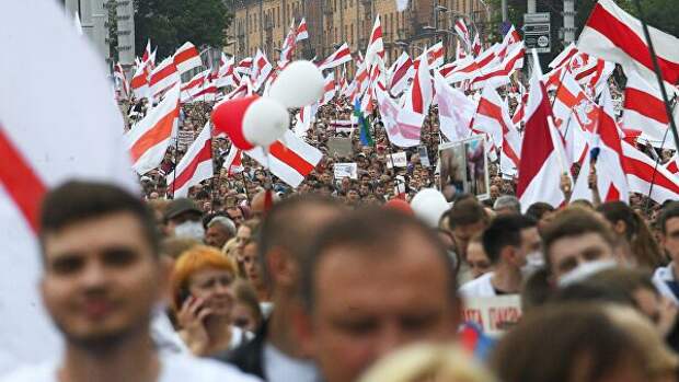 Участники акции протеста в Минске