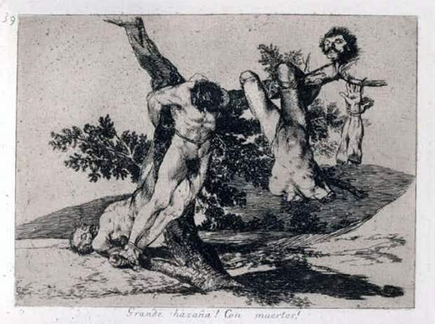 Франсиско Гойя, гравюра из серии "Бедствия войны", 1810-1820 гг. живопись, искусство, необычные картины