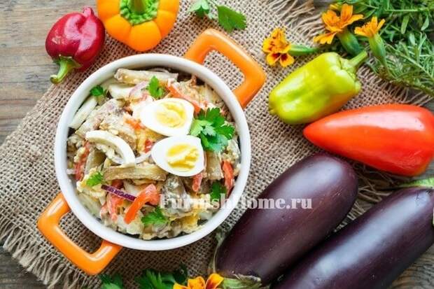 Салат из баклажанов и яиц