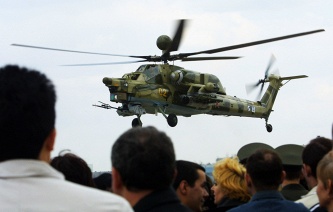 31.03.2004 Ростов-на-Дону Первый демонстрационный полет боевого российского вертолета нового поколения Ми-28Н на полигоне Ростовского вертолетного производственного комплекса "Роствертол"