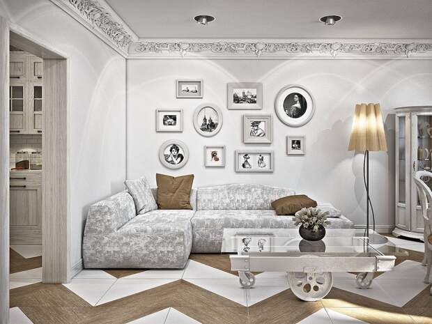 Белоснежная квартира для трёх поколений, оформленная в духе классического романтизма
