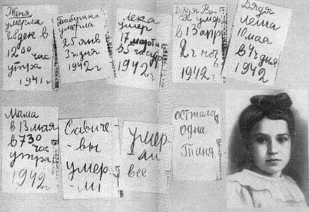 9 строк о смерти. Таня Савичева написала самый страшный дневник войны вов, история, ленинград