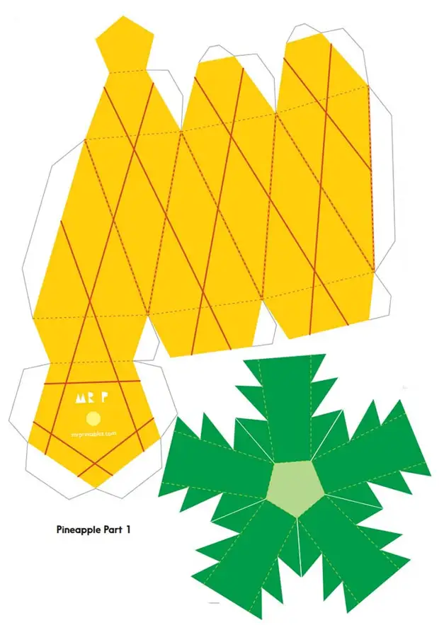 Объемные поделки из бумаги. Шаблоны фруктов для объемной аппликации, фото 2