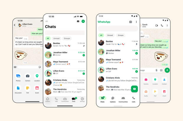 Разработчики полностью изменили дизайн WhatsApp на Android и iOS