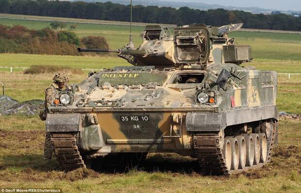 The event allows the army to tell invited guests the difference between a tank and an infantry fighting vehicle such as this