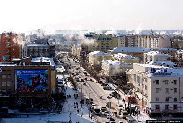 Один из самых «холодных» городов Земли с высоты