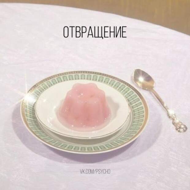 Отвращение.  Это чувство очень хорошо показывают маленькие дети, когда выплёвывают еду, которая им не по вкусу.