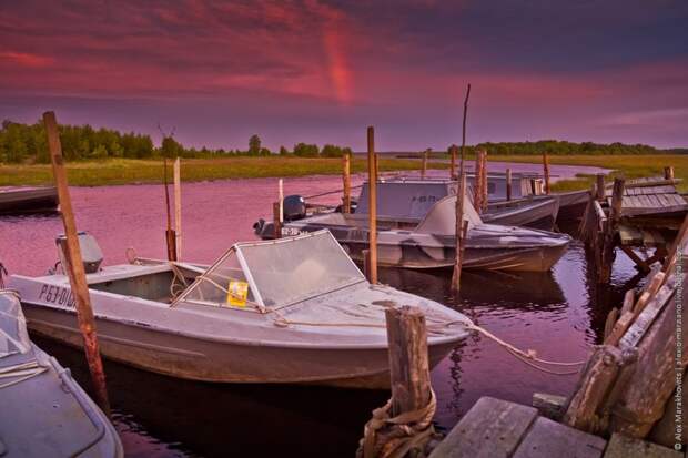 Фиолетовый закат — обычное дело на Севере. Этот был снят в 2015-м году, в Карелии, недалеко от Рабочеостровска. природа, путешествия, фото