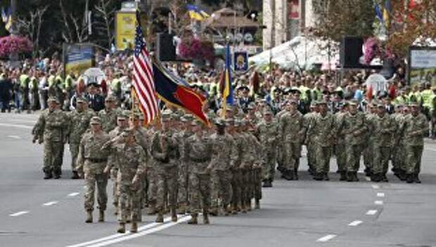 Военнослужащие США на параде ко Дню Независимости Украины в Киеве. 24 августа 2017
