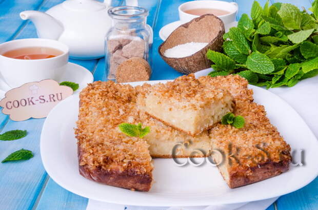кокосовый пирог со сливками рецепт с фото