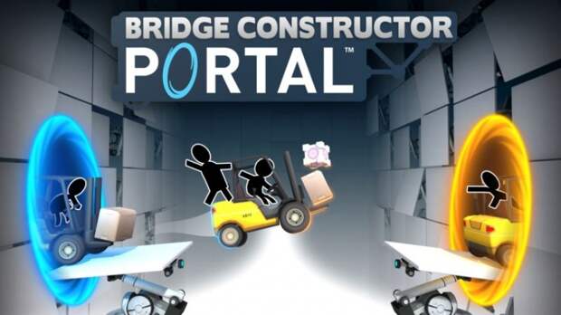 В Bridge Constructor Portal машины можно расстрелять и утопить в кислоте
