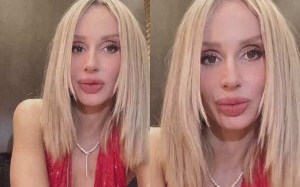 У Лободы расплющило передутые губы: певица записала видеообращение в красном вечернем платье