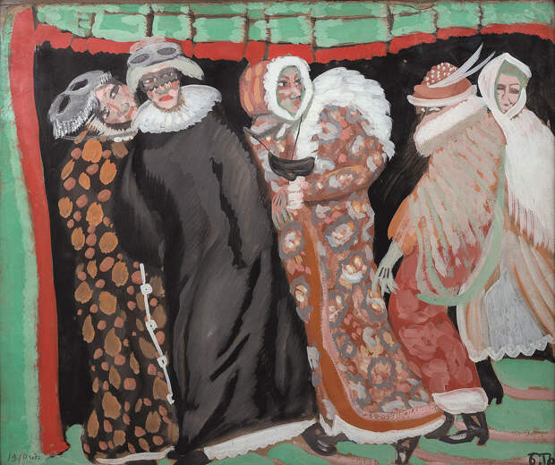 Борис Григорьев, «Мёртвый сезон», эскиз занавеса, 1913 год