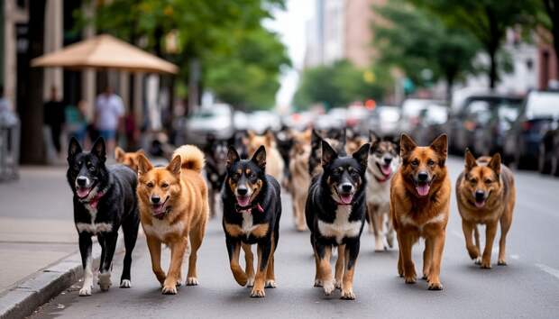 Численность уличных стай в Астрахани снизилась почти вдвое