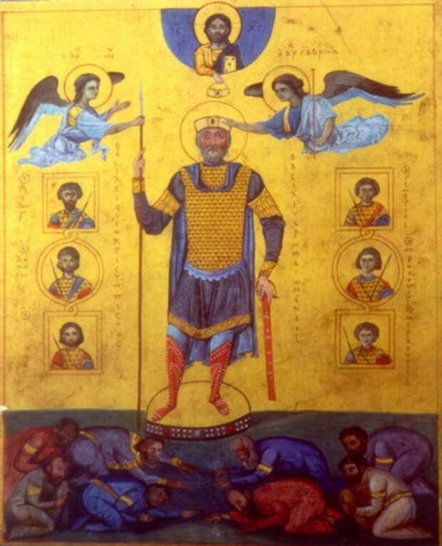Император Василий II Болгаробоец на иконе.
