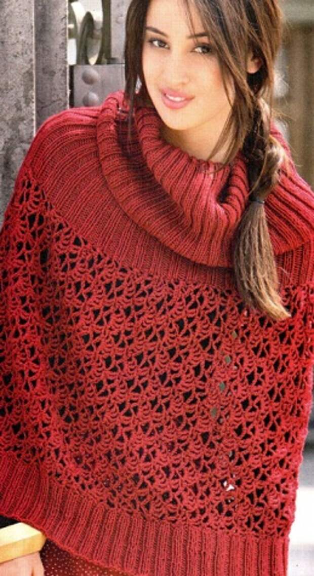 Красное пончо