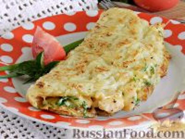 Фото к рецепту: Картофельный драник с курицей