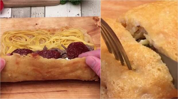 рулет из спагетти