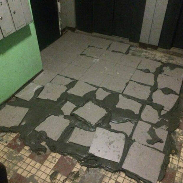 Кладка плитки.
