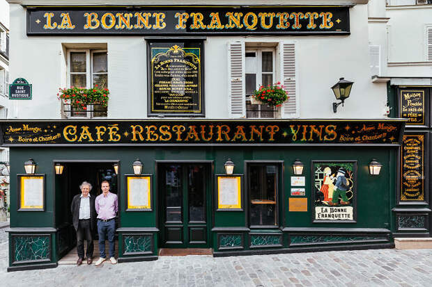 Luc Fracheboud And His Father Patrick At The Front Door Of Their Historic Restaurant