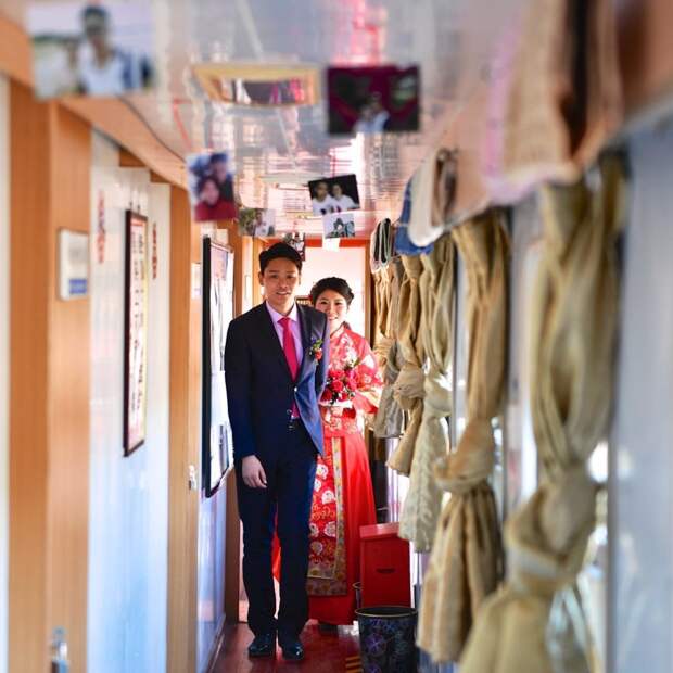 Свадьба китайских железнодорожников железнодорожник, китай, свадьба