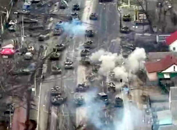 Танковые бои 8-9 марта на подступах к Киеву. Видео с беспилотников (15 видео, 2022)