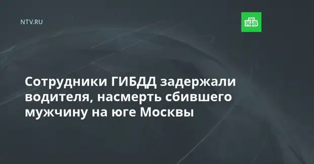 Сотрудники ГИБДД задержали водителя, насмерть сбившего мужчину на юге Москвы