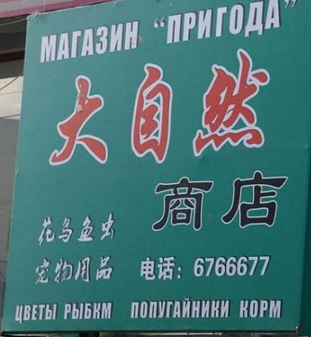 Нелепые вывески на русском языке в Китае Нелепые вывески на русском языке в Китае